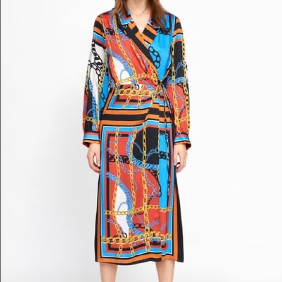 Zara Dresses & Skirts - Zara Chain Link Wrap Dress